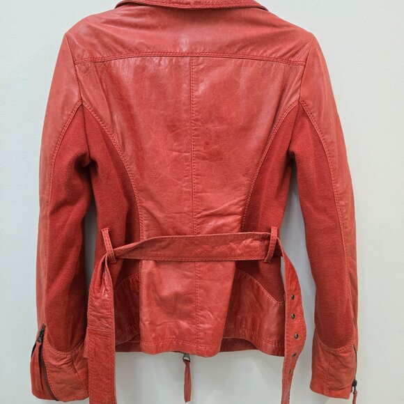Flora Smith Leather Bomber Jacket Size 42 Excellent Condition - Picture 7 of 15